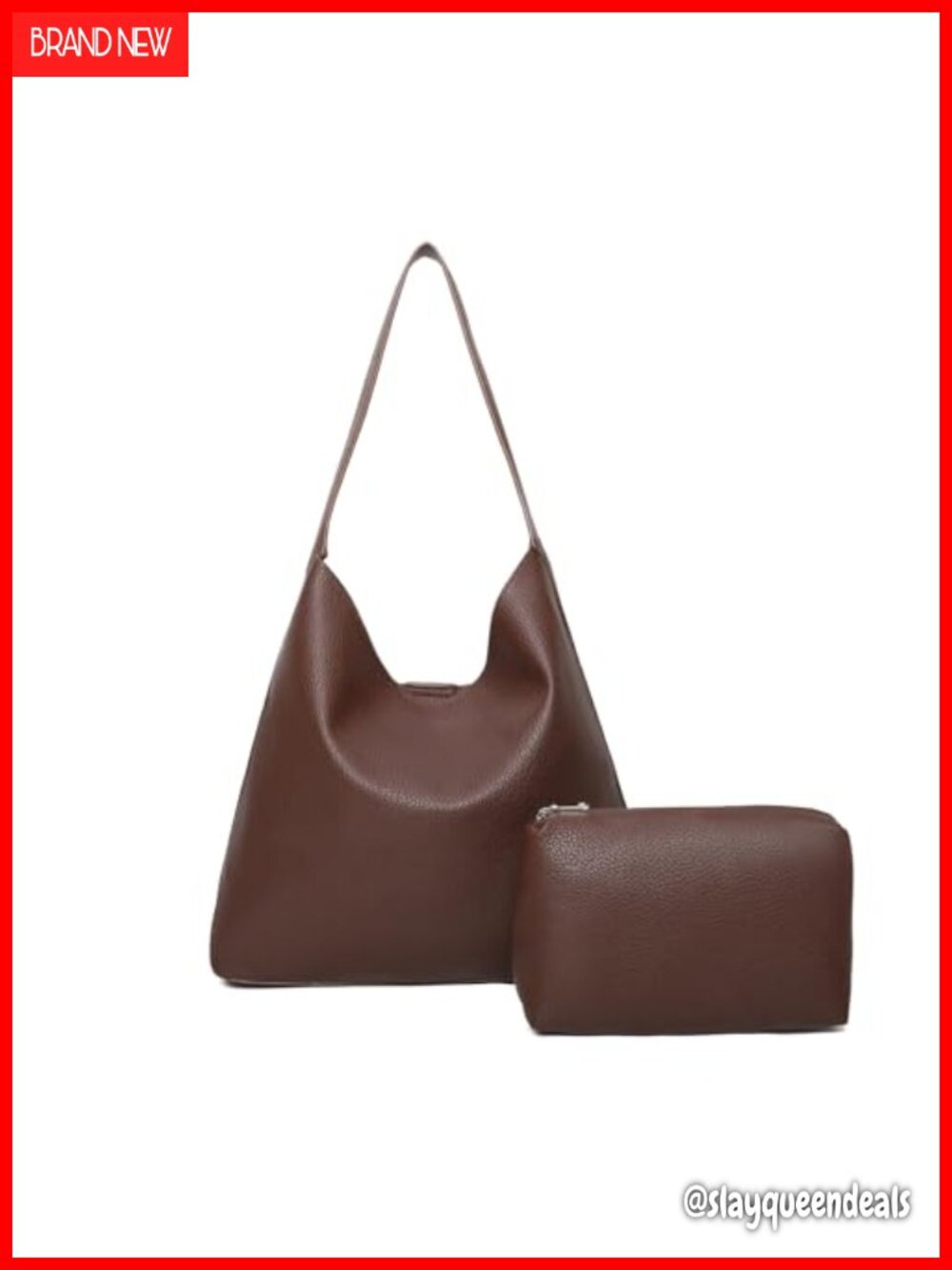 Soft Vegan Leather Hobo Shoulder Tote Bag, Lightweight Everyday Purse